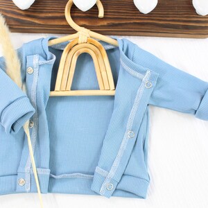 Cárdigan/chaqueta de bebé/personalizado/cárdigan de bebé/bebé prematuro/chaqueta para niños/chaqueta de bebé/punto de gofre/muchos colores diferentes disponibles imagen 3