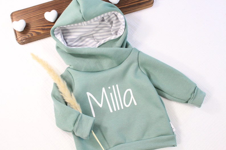 Hoodie mit Namen/personalisierter Hoodie/Pullover mit Namen/Aufdruck/Individualisierbar/Geschwister-Hoodie/personalisierbarer Hoodie Kinder Bild 2