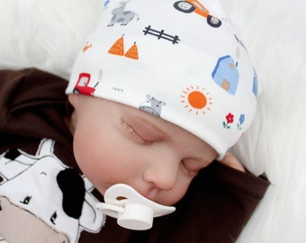 Jersey motif hat/thin baby hat/transitional hat/various colors