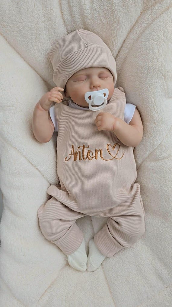Strampler mit Namen/Strampler Baby/Strampler aus Rib-Jersey/Frühchen/Geschenkidee Baby/Geschenk zur Geburt/Newborn