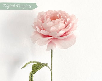 Digitales Template aus Crepe Papier, Englische Rose, 100% handgemacht, mit digitaler Anleitung und Anleitung