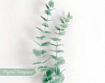 Crepe paper Eucalyptus Gunnii Digital Template with video tutorial