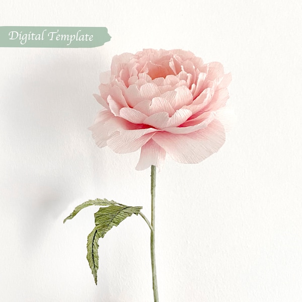 Digital Template- Handmade Crepe paper English Rose - Scepter'd Isle Digital Template with video tutorial