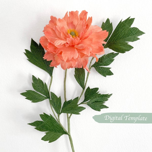 Digital Template- Handmade Crepe paper Tree Peony Digital Template with video tutorial