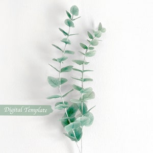 Digital Template- Handmade Crepe paper Eucalyptus Gunnii Digital Template with video tutorial