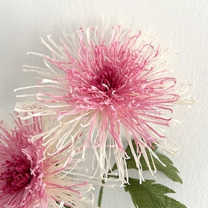 DIY KIT Handmade Crepe Paper Japanese Chrysanthemum 's Kit with video Tutorial image 4