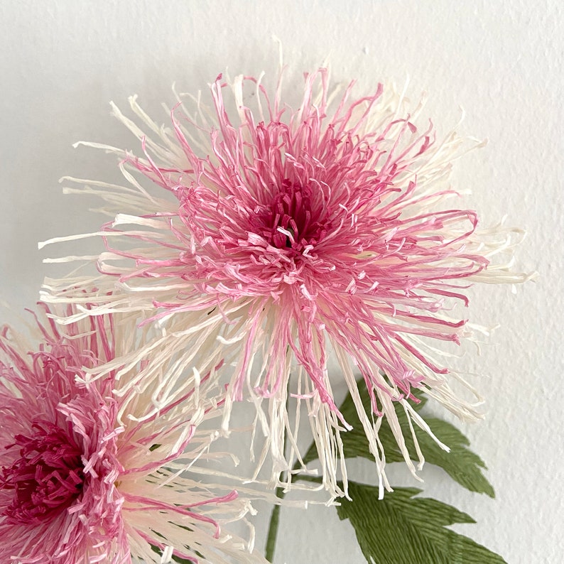 DIY KIT Handmade Crepe Paper Japanese Chrysanthemum 's Kit with video Tutorial image 4