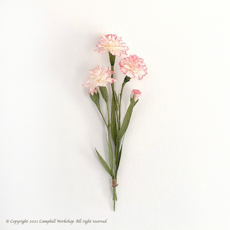 Handmade Crepe Paper Carnation Flower/'s Kit with Video Tutorial DIY KIT