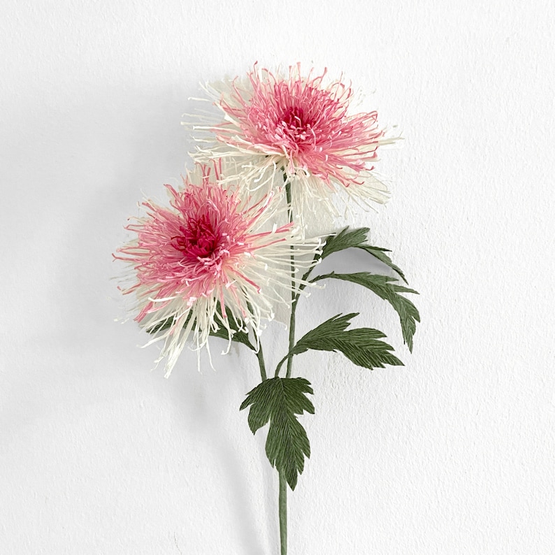 DIY KIT Handmade Crepe Paper Japanese Chrysanthemum 's Kit with video Tutorial image 1