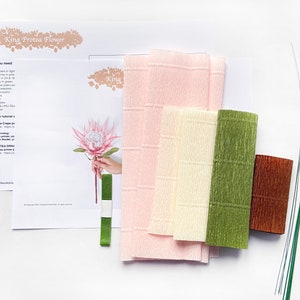 DIY KIT Handgemachtes Krepppapier King Protea Blumen Kit mit Video Tutorial Bild 2