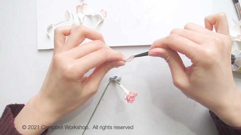 Handmade Crepe Paper Carnation Flower/'s Kit with Video Tutorial DIY KIT