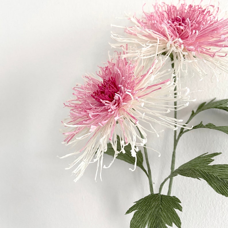 DIY KIT Handmade Crepe Paper Japanese Chrysanthemum 's Kit with video Tutorial image 3