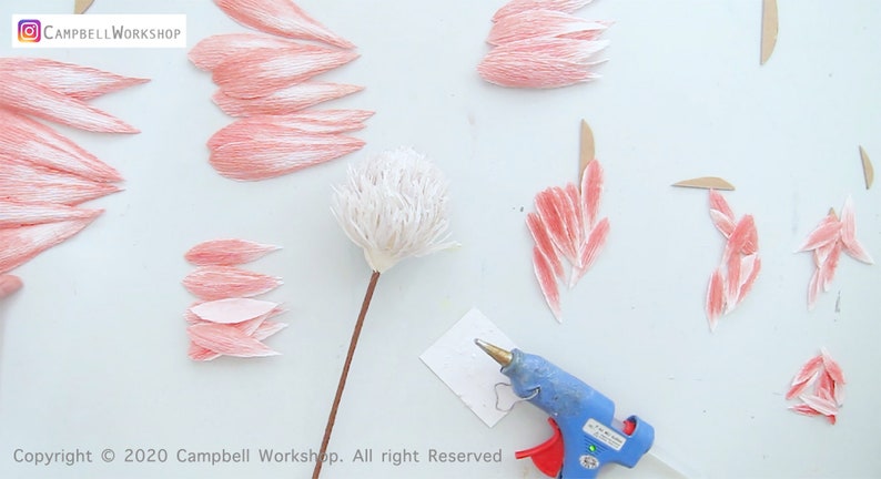 DIY KIT Handgemachtes Krepppapier King Protea Blumen Kit mit Video Tutorial Bild 5