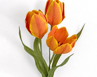 DIY KIT -  Crepe Paper Classic Tulip's Kit with video Tutorial