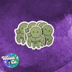 Buff Smiski Green Guy Sticker