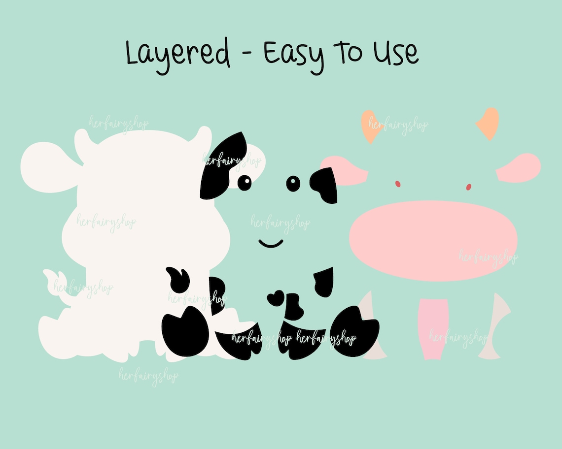 Baby Cow Svg | Cute Cow Svg | Animal Svg I Farm Animal Clipart I Baby ...