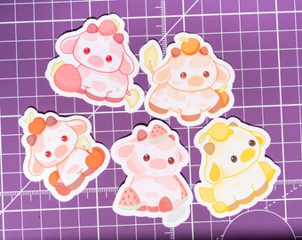 Cute cow stickers bundle I Kawaii fruit cow sticker I strawberry cow I Phone stickerI Laptop decal IJournal and planner stickers I aesthetic