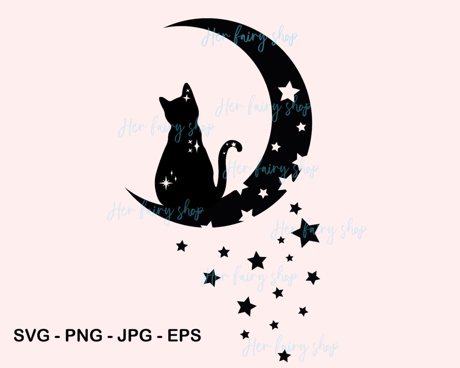 Moon Cat SVG Cat SVG Files for Silhouette Cameo & Cricut.moon - Etsy