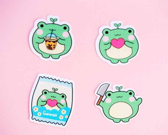 Froggy Sticker Bundle/ Cute Frog Stickers/ Cottagecore Kawaii