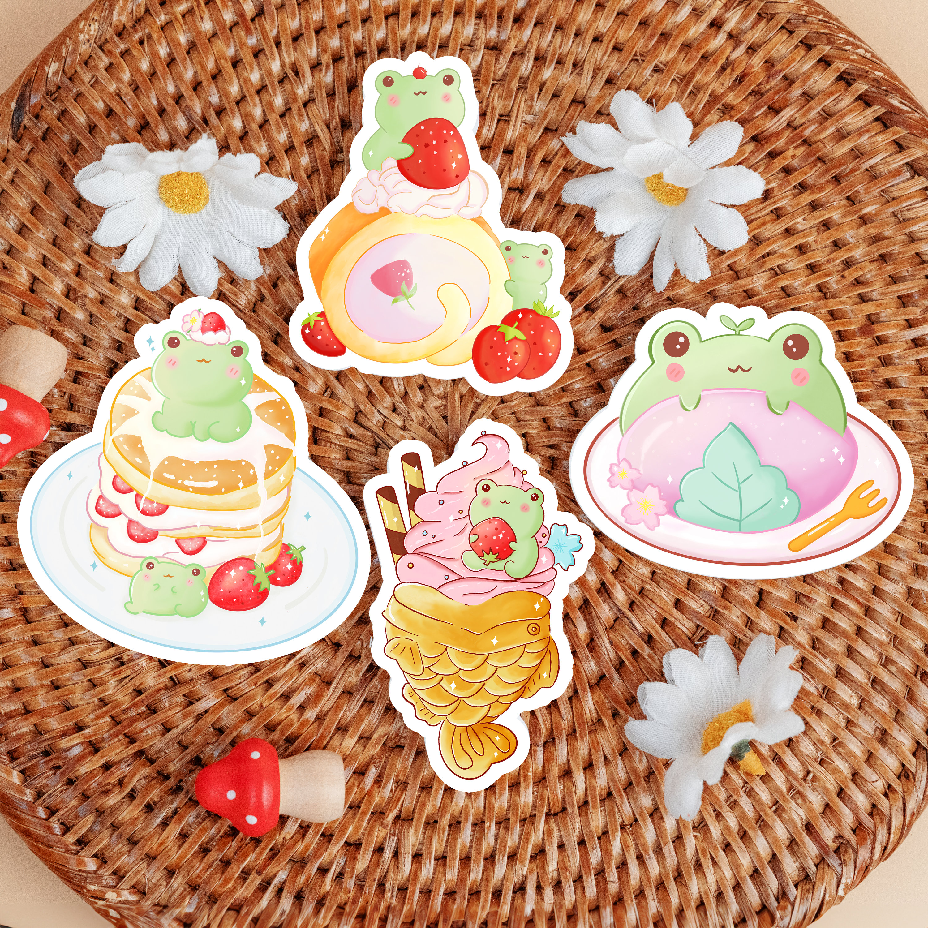Frog Sticker Pack Set 4, Cute Frog Stickers, Laptop Stickers, Kawaii ...