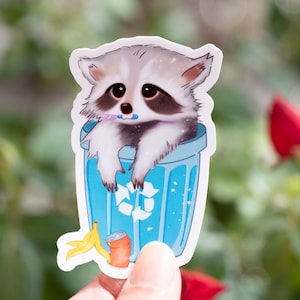 Autocollant de raton laveur - Trash Raccoon Sticker - Danger Racoon - Criminal Raccoon - Knife Racoon - Vinyl Sticker - Journaling - Scrapbooking