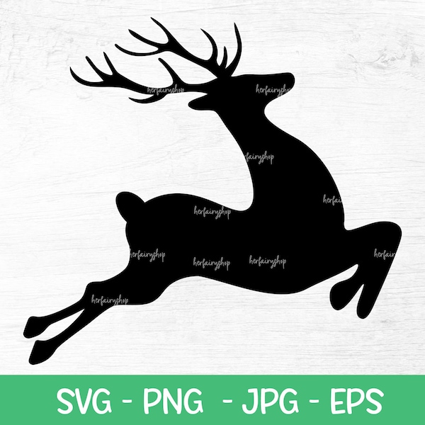 Reindeer svg, Christmas Reindeer svg, Xmas reinder svg, Santa reindeer, flying reindeer svg, png, clipart, cricut cut file,  silhouette