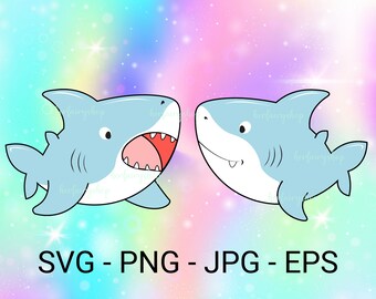 Baby Shark SVG - Cute Shark Svg - Shark png, clipart, jpg - Silhouette shark bundle svg - Cricut baby shark - Shark boy girl- Shark cut File
