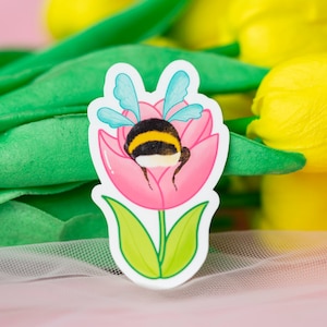 Bumblebee Vinyl Sticker, Save the bee sticker , Bee sticker, Nature Stickers , Save the Bees Decals, Laptop Stickers, kawaii Sticker