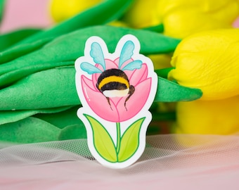 Bumblebee Vinyl Sticker, Save the bee sticker , Bee sticker, Nature Stickers , Save the Bees Decals, Laptop Stickers, kawaii Sticker