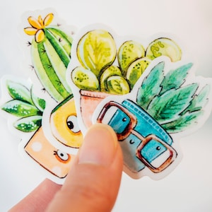 Cute Plants Sticker Pack - Succulent stickers pack - Die Cut - Illustrated - Journal Stickers - Planner Stickers - Plantes d’intérieur