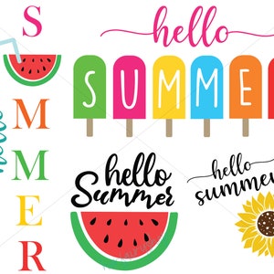 Hallo Sommer Bundle svg, Sommer Zeichen svg, Hallo Sommer Eis am Stiel svg, Sommer svg Dateien, Sommer svg Dateien für Cricut, svg Dateien, jpg, png