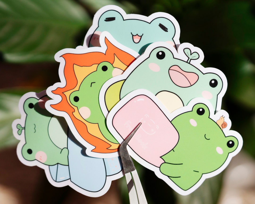 Froggy Sticker Pack, Cute Stickers, Waterproof Stickers, Laptop Stickers,  Frog Gift, Frog Lover, Mushroom Frog, Funny Frog, Kawaii Stickers 