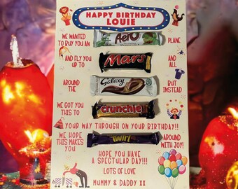 Personalised Birthday Circus Chocolate Message Board - Daughter Son Niece Grandson Granddaughter Friend Special Occasion Chocolate Gift