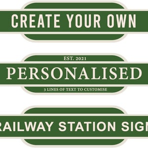 Personalised Train Signs Solid Colour Free Standing or Wall Hanging Add ...