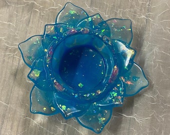 Flor de loto, portavelas, elegante porta joyas, decoración del hogar hecha a mano