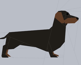 Dachshund quilt square pattern