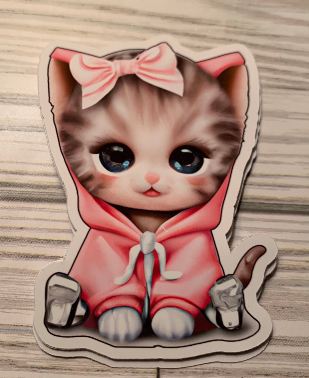 Hip Hop Kitten Waterproof Sticker Etsy