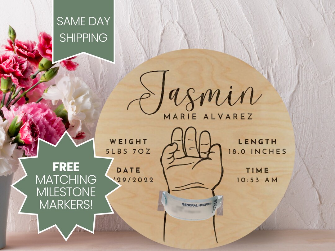 Baby Hospital Bracelet Keepsake, Hospital Band Keepsake, Baby Birth Announcement, Hospital