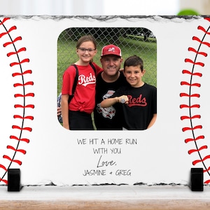 Personalized Photo Baseball Emblem Design Father's Day Baseball Baseball Gifts for Dad Gifts For Baseball Lovers Slate Frame Plaque