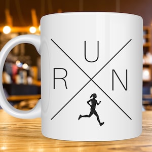 Coffee and Running Mug Runner Mug Running Coffee Mug Gift for Runner Runner Gift for Marathoner Running Gift Marathon Runner Coffee Mug