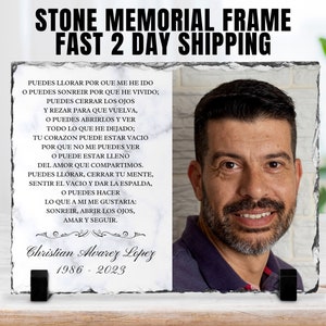 Memorial Slate Plaque Custom Name Loss Gift Sympathy Keepsakes Remembrance Stone for Deceased, Loss of a Loved One Memento Frame With Stand