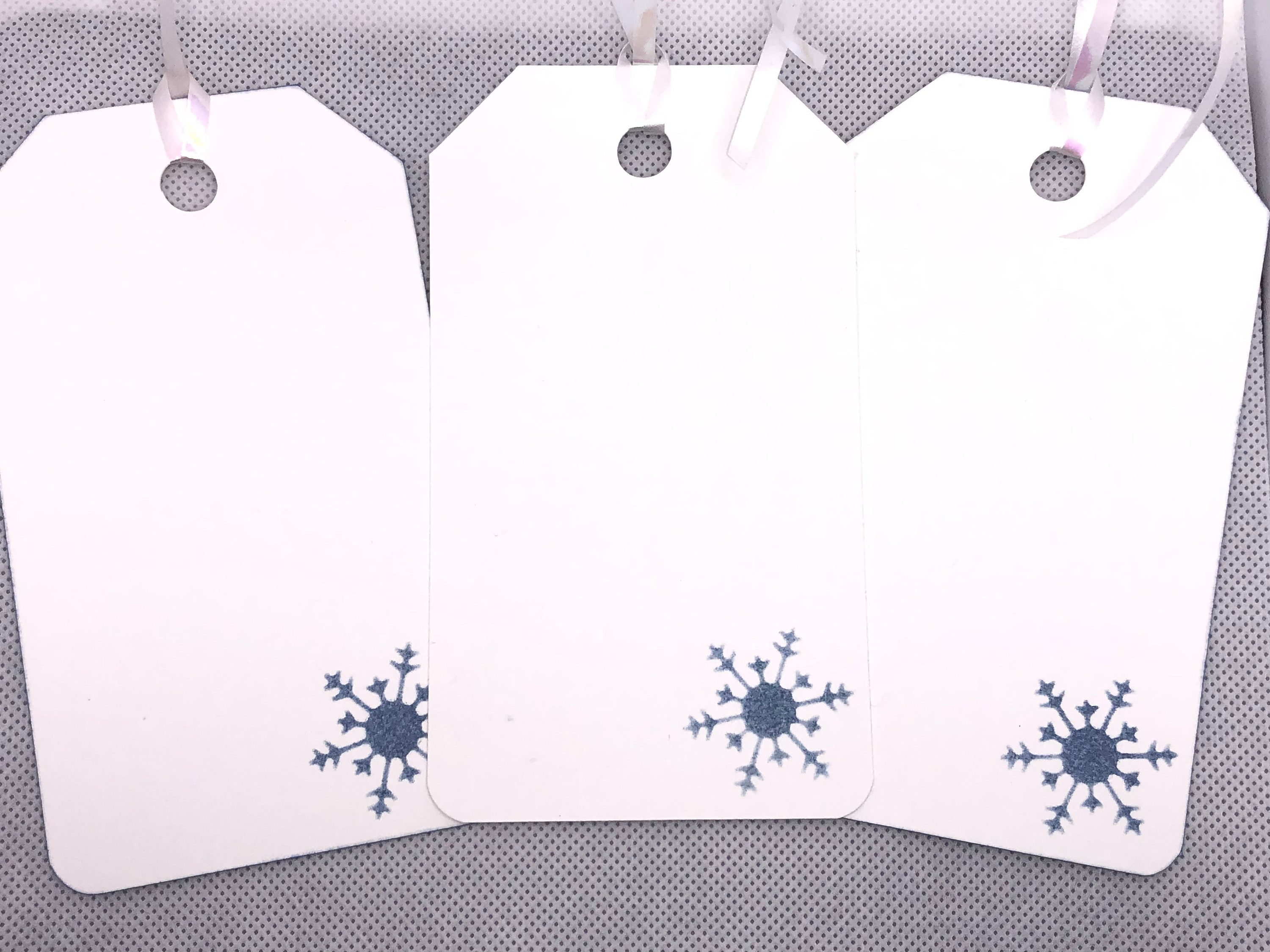 Stamped Snowflake Gift Tags Set of 3 Etsy