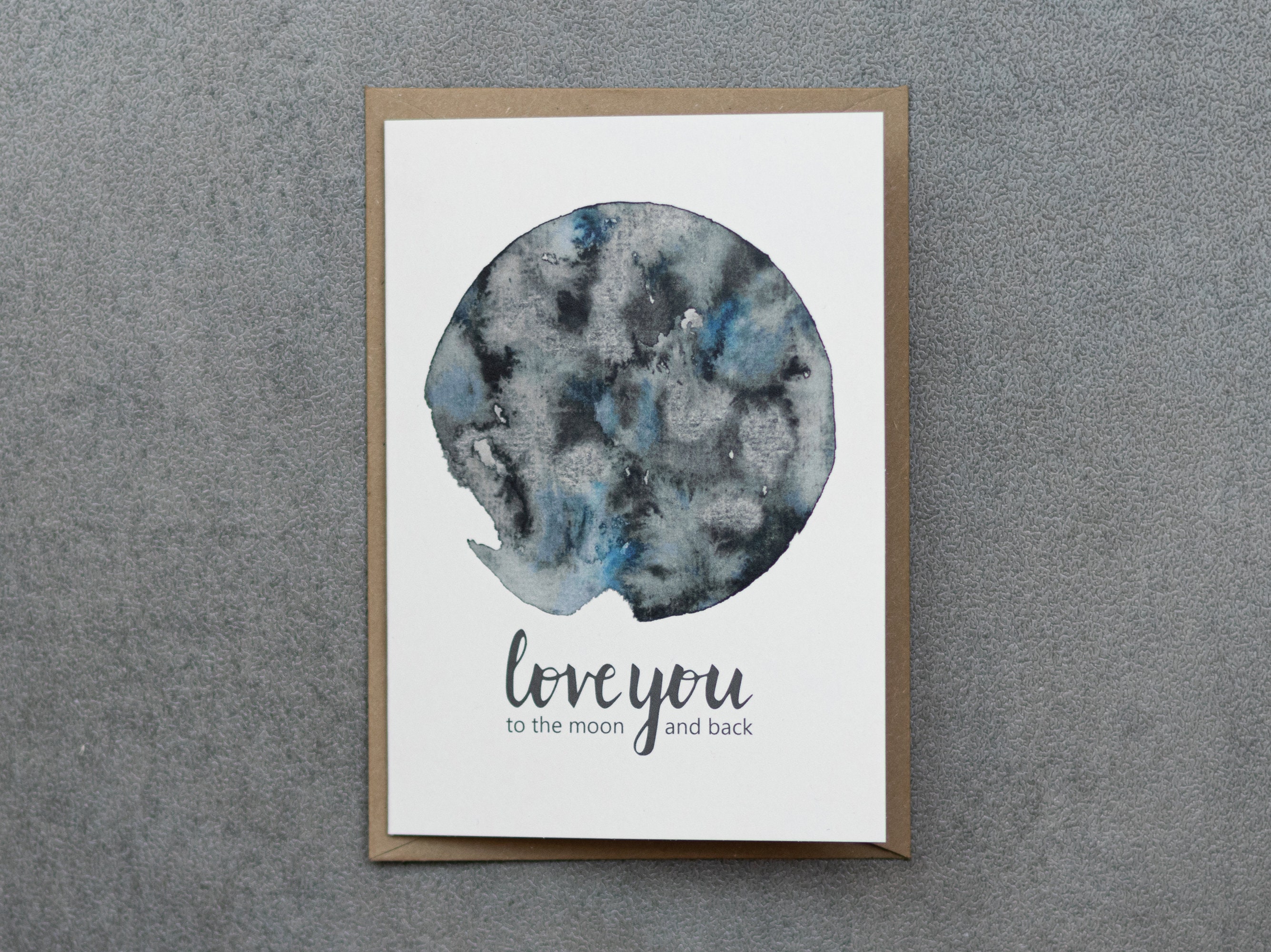 Grußkarte TO THE MOON Valentinstags-Karte mit Mondmotiv und | Etsy