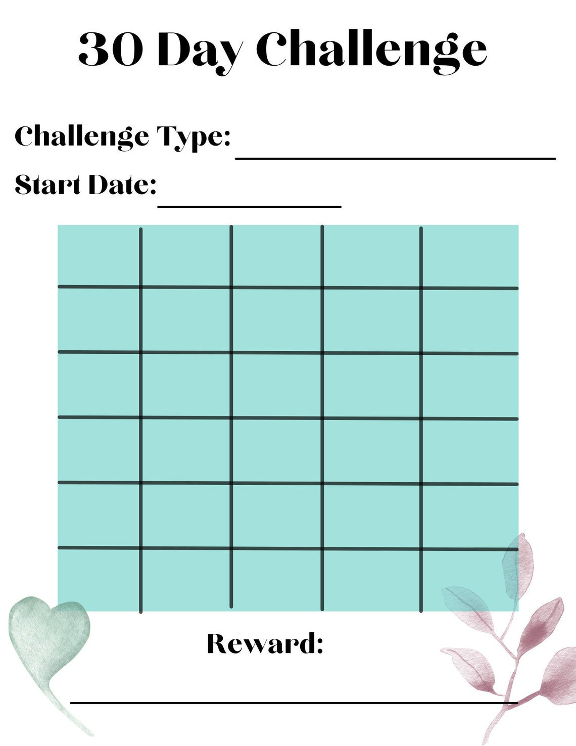 30 Day Challenge Tracker Printable 3 Pages Printable Habit Tracker PDF ...