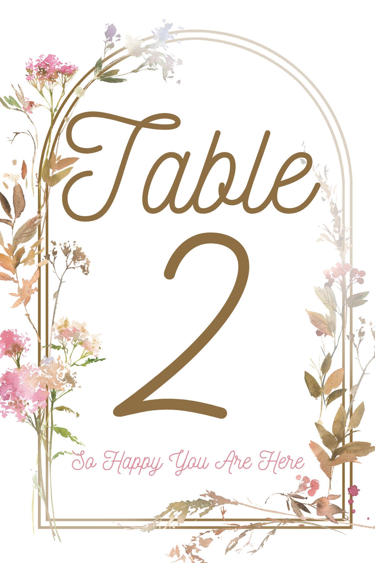 Printable Table Numbers, Rustic Chic Table Numbers, Floral Table Number ...
