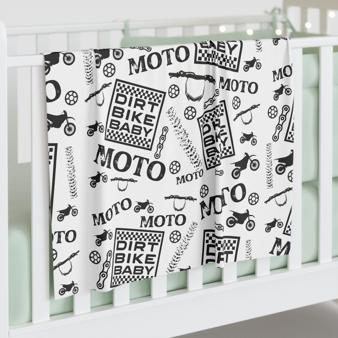 Dirtbike Baby Swaddle Blanket white Motocross Baby Blanket Etsy