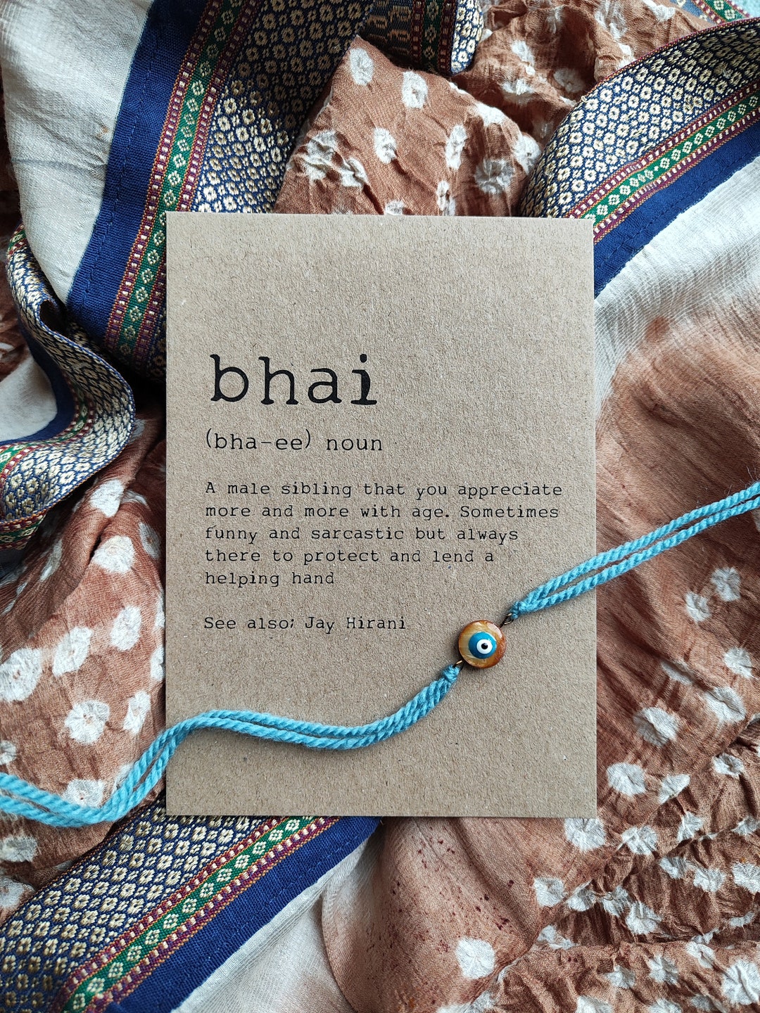 Personalised Indian Dictionary Definition Bhai Raksha Bandhan Eco Card