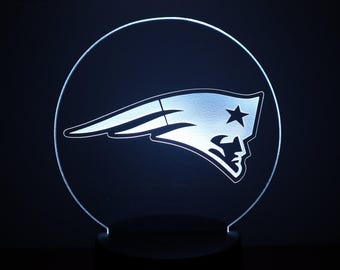Desk Lamp LED, New England Patriots Acrylic Night Light with Remote Color Modes