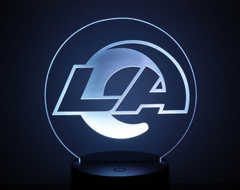 Los Angeles Rams LED Night Light, Football Fan Gift, Acrylic Lamp, Man Cave Decor