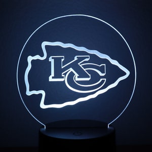 NFL Chiefs LED Stand, NFL Teams led lights, Super Bowl Kansas City Chiefs, afc, nfc, fantasy football, nfl team night light stand, gift